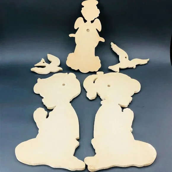 50s Dolly Toy Co Praying Kids Pressed Cardboard Wall Hangings Set Vintage Kitsch - Picture 6 of 14